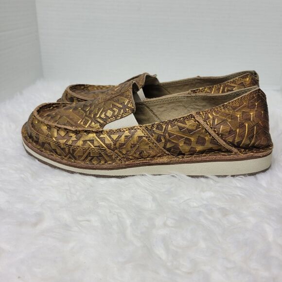 ARIAT Cruiser Womens Slip On Size 9.5 Copper Blanket Embossed Shoes - Picture 3 of 10